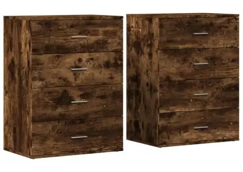 Dulapuri, 2 buc., stejar fumuriu, 60x39x80 cm, lemn prelucrat - 2/5