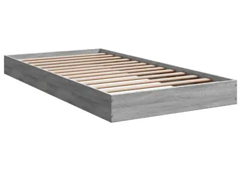 Cadru de pat, gri sonoma, 90x190 cm, lemn prelucrat - 3/5