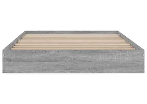 Cadru de pat, gri sonoma, 90x190 cm, lemn prelucrat - 4/5