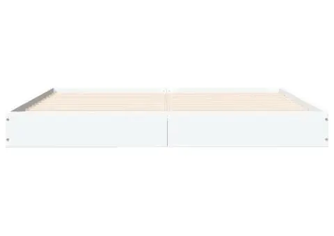 Cadru de pat, alb, 150x200 cm, lemn prelucrat - 4/5