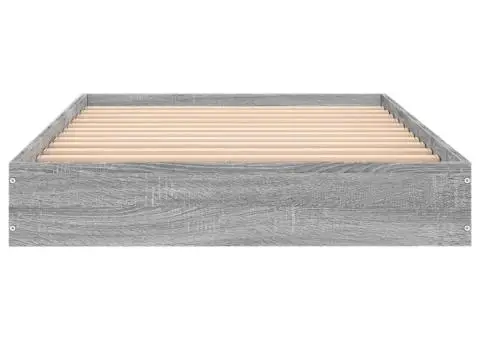 Cadru de pat, gri sonoma, 90x200 cm, lemn prelucrat - 4/5
