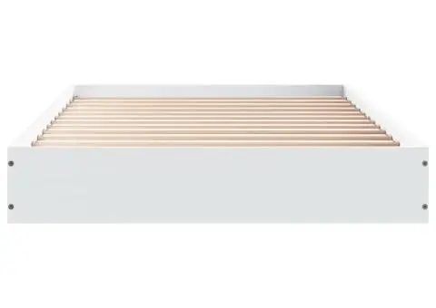 Cadru de pat, alb, 75x190 cm, lemn prelucrat - 4/5