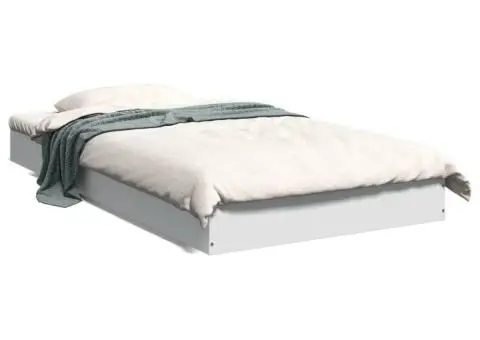 Cadru de pat, alb, 100x200 cm, lemn prelucrat - 2/5