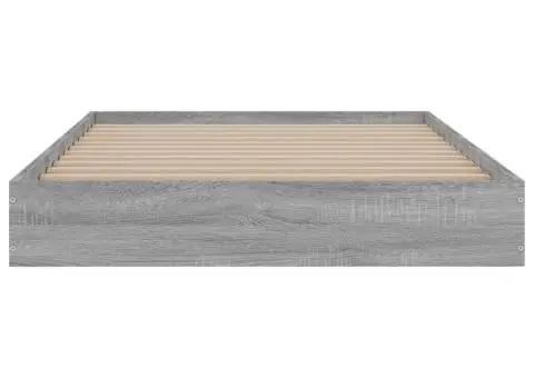 Cadru de pat, gri sonoma, 100x200 cm, lemn prelucrat - 4/5