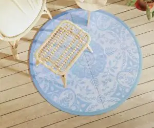 vidaXL Covor de exterior, ARAKIL bleu, Ø120 cm, PP