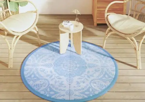 Covor de exterior, ARAKIL bleu, Ø120 cm, PP - 3/5