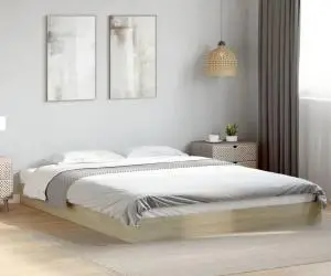 vidaXL Cadru pat fără saltea stejar sonoma, 160x200 cm, lemn prelucrat