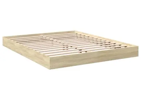 Cadru pat fără saltea stejar sonoma, 160x200 cm, lemn prelucrat - 3/5