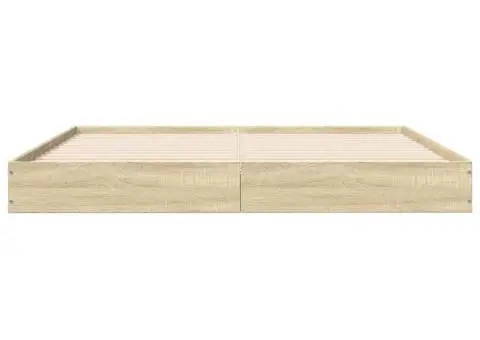 Cadru pat fără saltea stejar sonoma, 160x200 cm, lemn prelucrat - 4/5