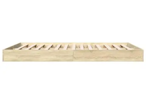 Cadru pat fără saltea stejar sonoma, 160x200 cm, lemn prelucrat - 5/5