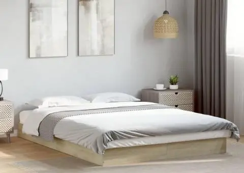 Cadru pat fără saltea stejar sonoma 140x200 cm lemn prelucrat - 1/5