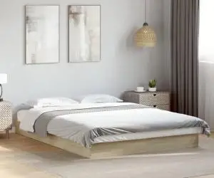 vidaXL Cadru pat fără saltea stejar sonoma 140x200 cm lemn prelucrat