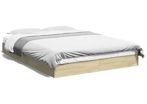 Cadru pat fără saltea stejar sonoma 140x200 cm lemn prelucrat - 2/5