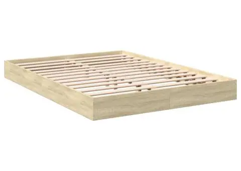 Cadru pat fără saltea stejar sonoma 140x200 cm lemn prelucrat - 3/5