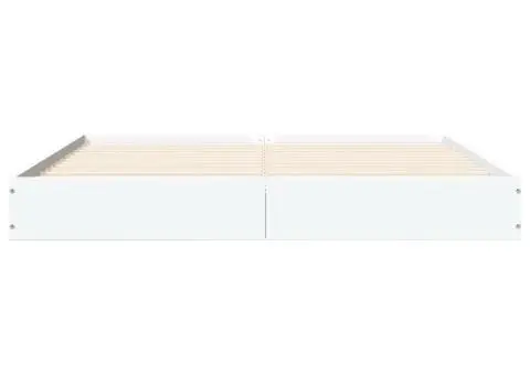 Cadru de pat, alb, 140x200 cm, lemn prelucrat - 4/5