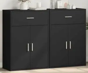 vidaXL Dulapuri, 2 buc., negru, 60x30x84 cm, lemn prelucrat