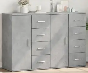 vidaXL Dulapuri, 2 buc., gri beton, 59x39x80 cm, lemn compozit
