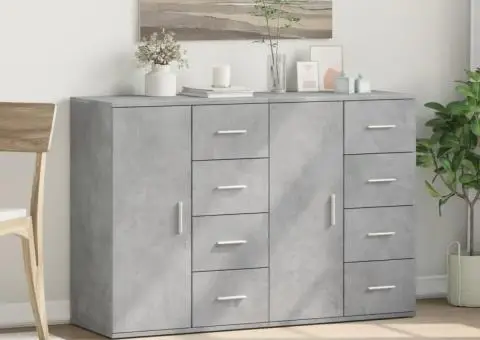 Dulapuri, 2 buc., gri beton, 59x39x80 cm, lemn compozit - 3/5