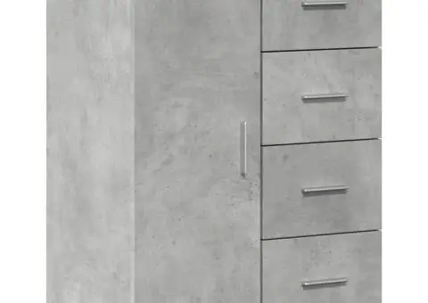 Dulapuri, 2 buc., gri beton, 59x39x80 cm, lemn compozit - 4/5
