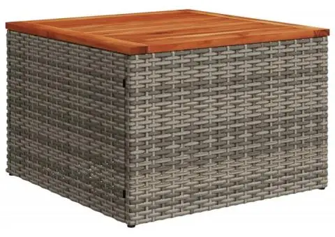 Set mobilier de grădină cu perne, 14 piese, gri, poliratan - 5/5