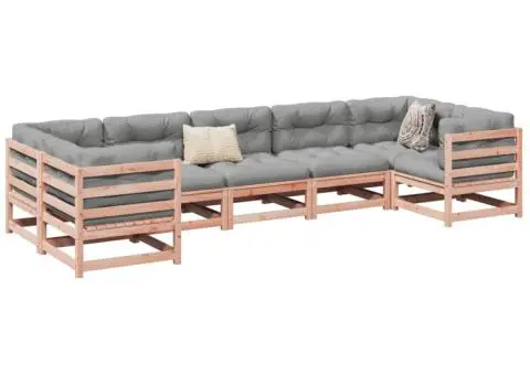 Set canapele grădină cu perne, 7 piese, lemn masiv brad douglas - 1/5