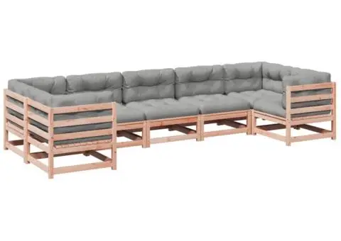 Set canapele grădină cu perne, 7 piese, lemn masiv brad douglas - 2/5