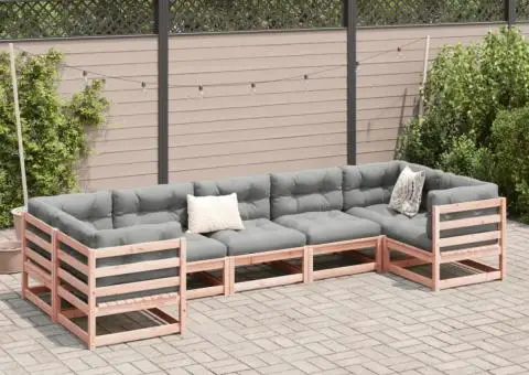 Set canapele grădină cu perne, 7 piese, lemn masiv brad douglas - 3/5