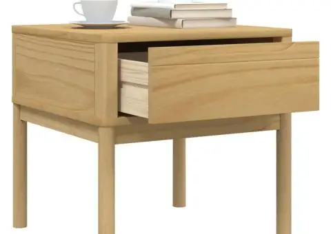 Măsuță de veioză FLORO maro ceară 55x55x54 cm lemn masiv pin - 4/5