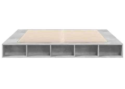 Cadru de pat, gri beton, 180x200 cm, lemn prelucrat - 4/5