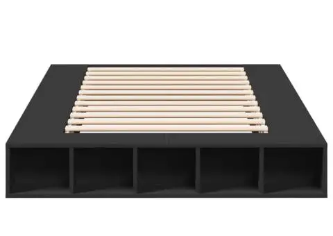 Cadru de pat, negru, 120x200 cm, lemn prelucrat - 4/5