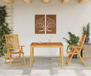 vidaXL Set mobilier de grădină, 3 piese, lemn masiv de acacia