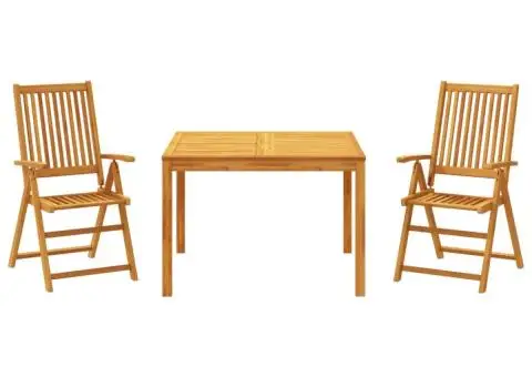 Set mobilier de grădină, 3 piese, lemn masiv de acacia - 2/5
