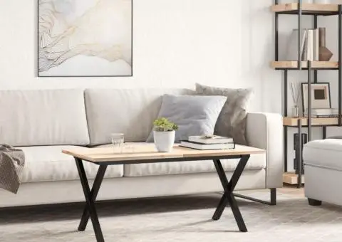 Picioare Măsuță de cafea X-Frame 90x30x43 cm Oţel - 3/5