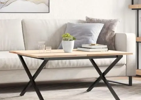 Picioare Măsuță de cafea X-Frame 80x70x43 cm Oţel - 1/5