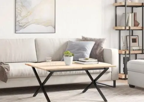 Picioare Măsuță de cafea X-Frame 80x70x43 cm Oţel - 3/5