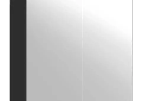 Dulap baie cu oglindă negru 64x20x67 cm lemn compozit - 2/5