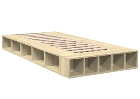 Cadru de pat, stejar sonoma, 100x200 cm, lemn prelucrat - 3/5