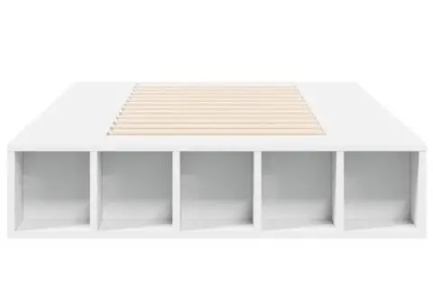 Cadru de pat, alb, 75x190 cm, lemn prelucrat - 4/5