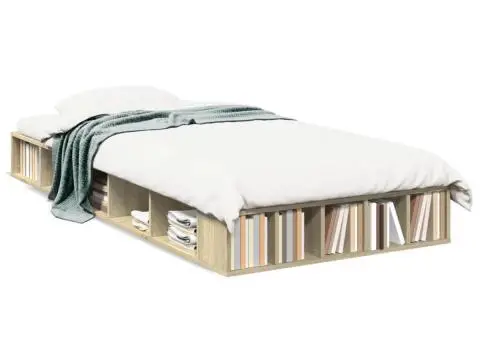 Cadru de pat, stejar sonoma, 75x190 cm, lemn prelucrat - 2/5