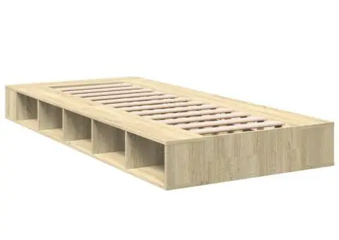 Cadru de pat, stejar sonoma, 75x190 cm, lemn prelucrat - 3/5