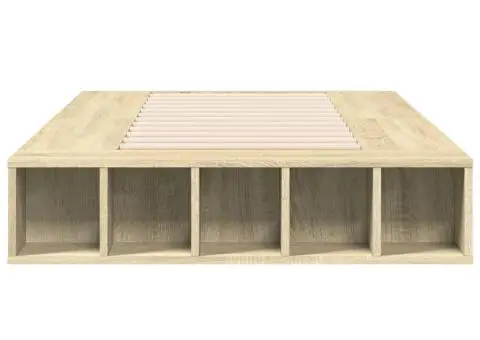 Cadru de pat, stejar sonoma, 75x190 cm, lemn prelucrat - 4/5