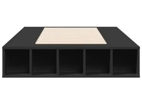 Cadru de pat, negru, 90x190 cm, lemn prelucrat - 4/5