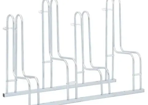 Suport de sine stătător pentru 4 biciclete, oțel galvanizat - 1/5
