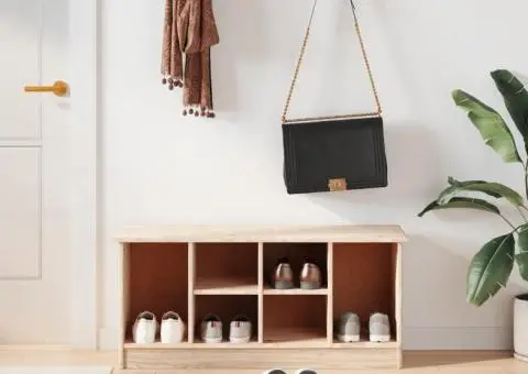 Banchetă pantofar „ALTA” 100x35x45 cm, lemn masiv de pin - 1/5