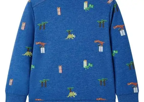 Bluzon pentru copii, albastru închis melanj, 92 - 2/5