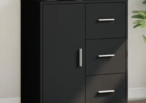 Dulap, negru, 60x31x70 cm, lemn prelucrat - 1/5