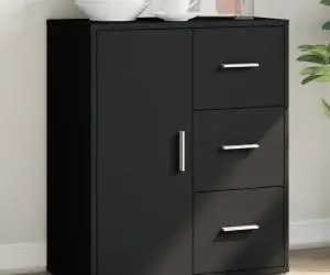 vidaXL Dulap, negru, 60x31x70 cm, lemn prelucrat