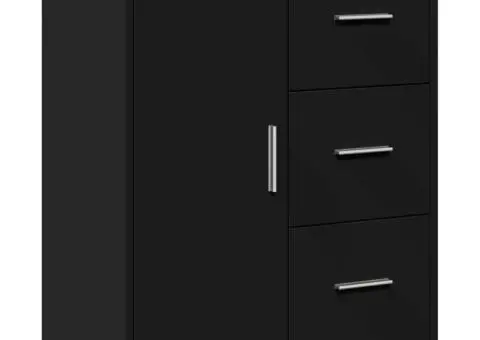 Dulap, negru, 60x31x70 cm, lemn prelucrat - 2/5