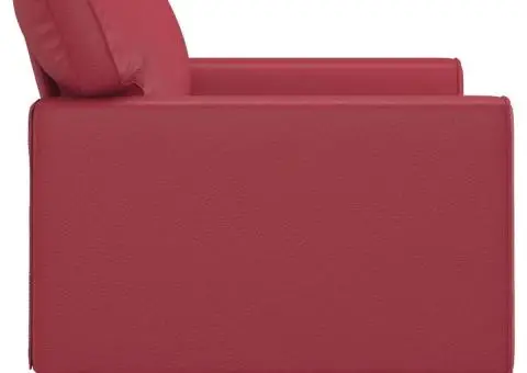 Canapea cu 2 locuri, roșu vin, 120 cm, material textil - 4/5