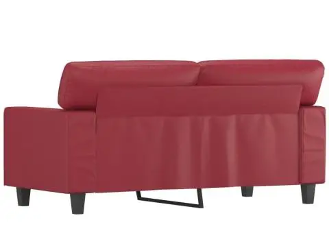 Canapea cu 2 locuri, roșu vin, 120 cm, material textil - 5/5